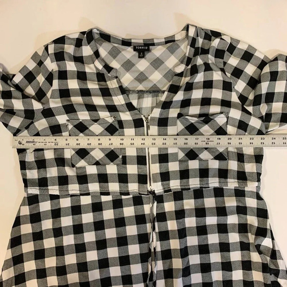 Torrid Women's‎ Babydoll Stretch Challis Zip-Front Tunic Top Size XL - Picture 10 of 12